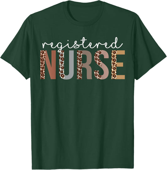 Leopard Registered Nurse Appreciation healthcare workers T-Shirt - T-Shirt | Forest