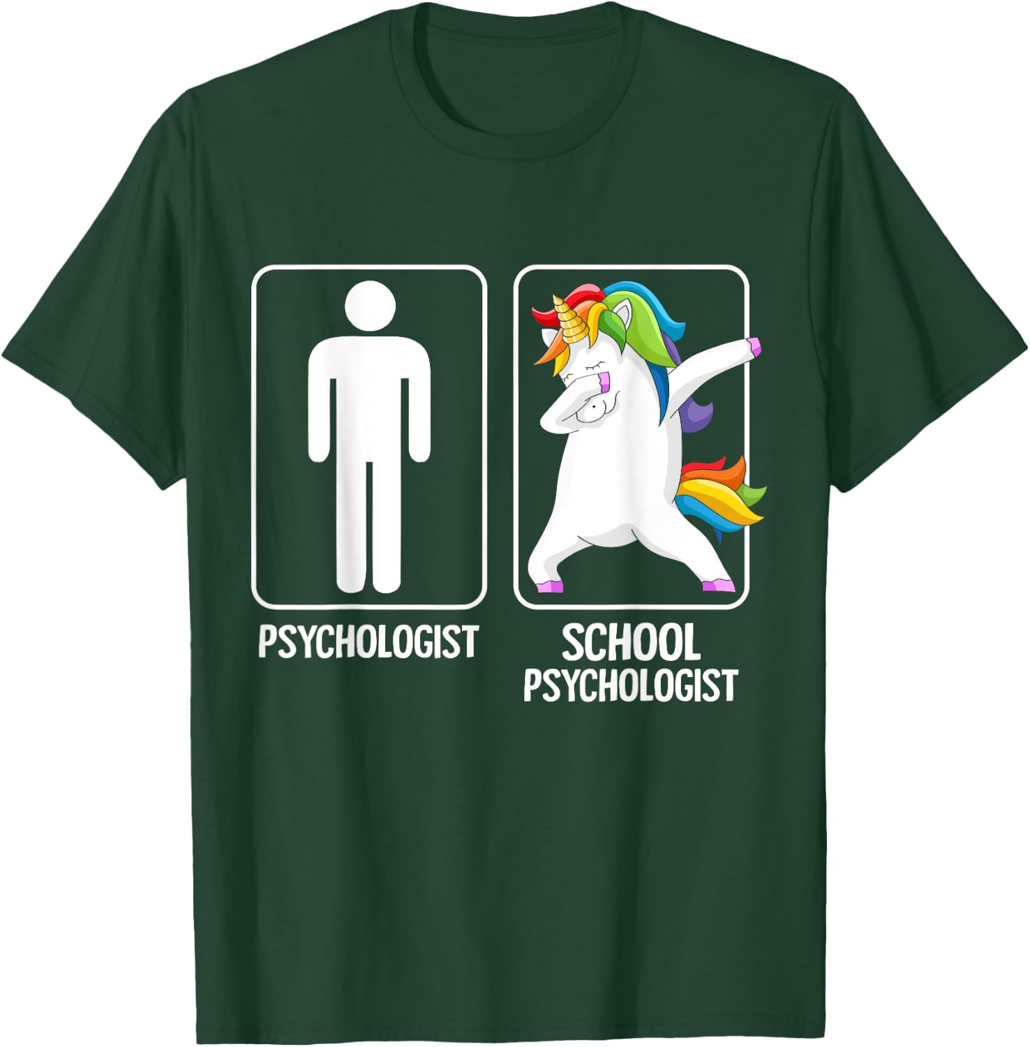 Unicorn Psychologist School Psychology Back To School T-Shirt - T-Shirt | Forest
