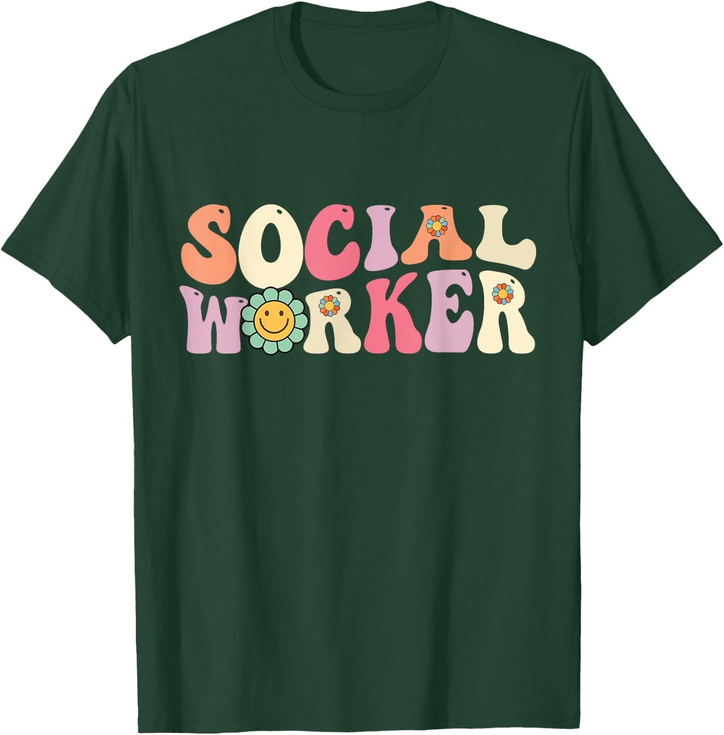 Social Worker Groovy Retro Vintage 60s 70s Design T-Shirt - T-Shirt | Forest
