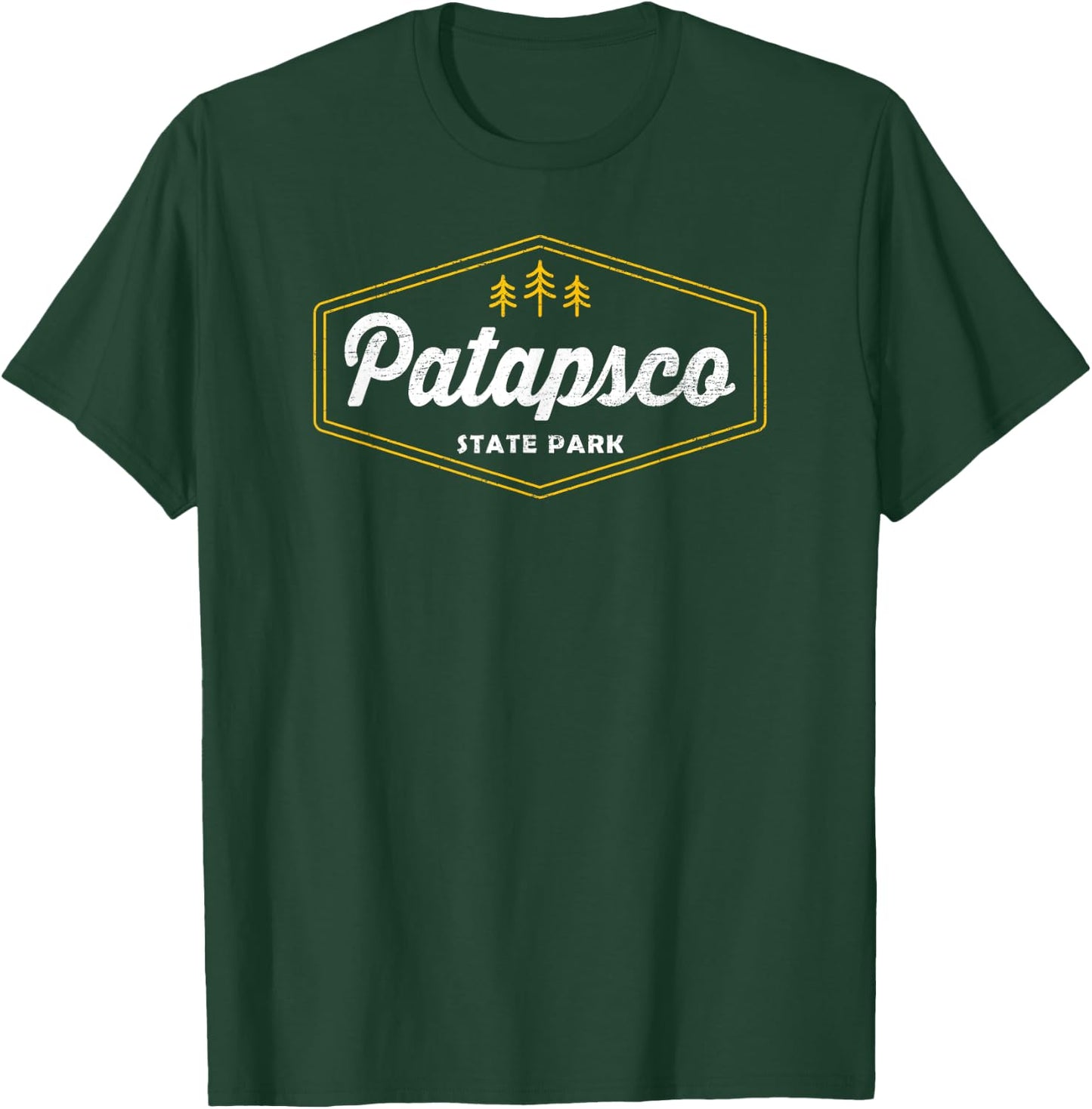 Patapsco State Park Retro Hexagon Badge Camping Hiking T-Shirt - T-Shirt | Forest