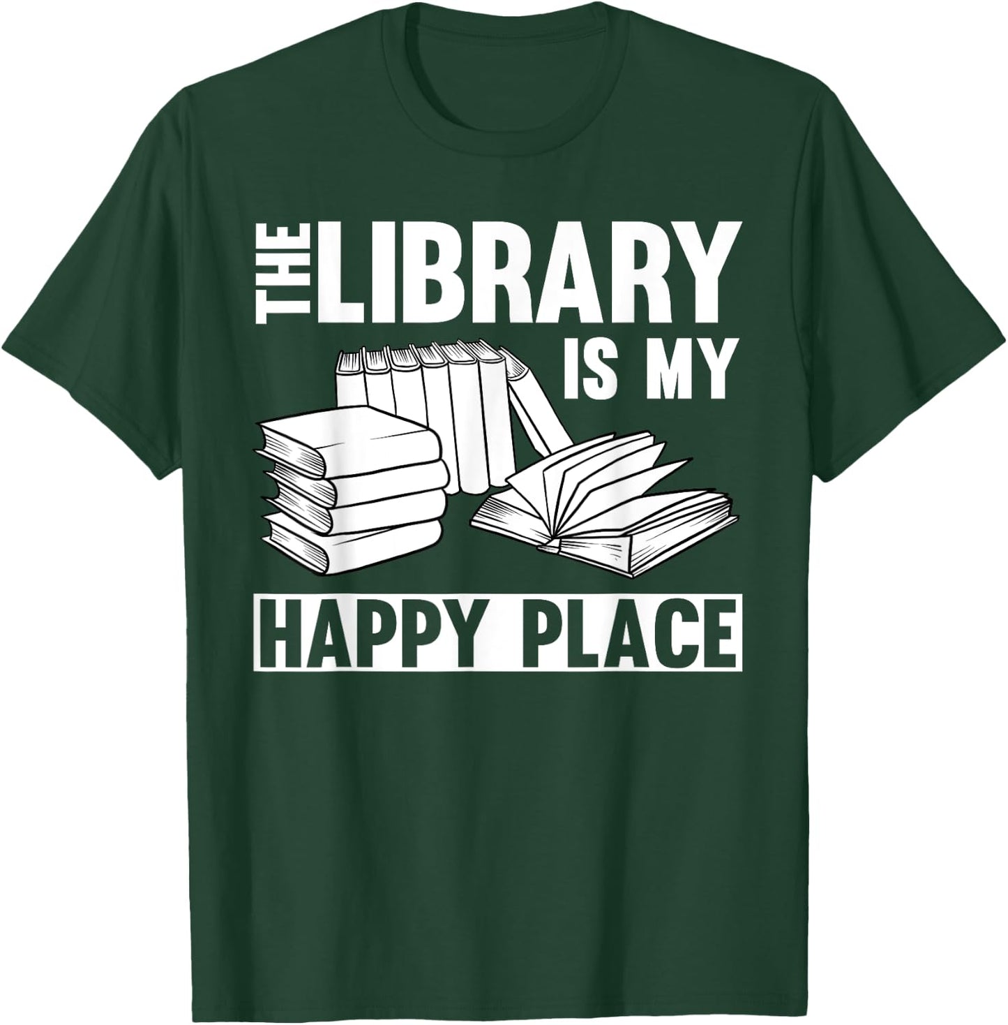 Cool Library Art Women Librarian Bookworm Book Lover T-Shirt - T-Shirt | Forest