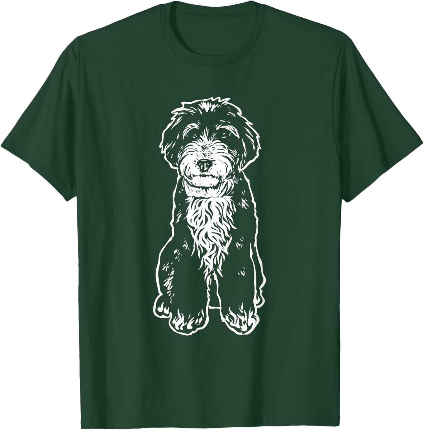 Bernedoodle Dog Doodle Silhouette, Bernedoodle T-Shirt - T-Shirt | Forest