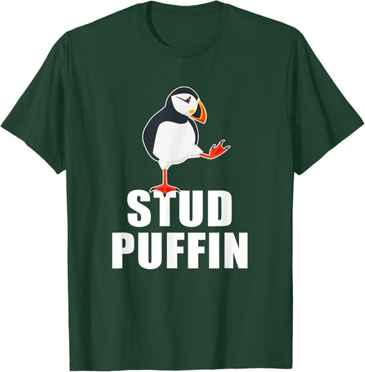 Stud Puffin Funny Seabird Puffins T-Shirt - T-Shirt | Forest
