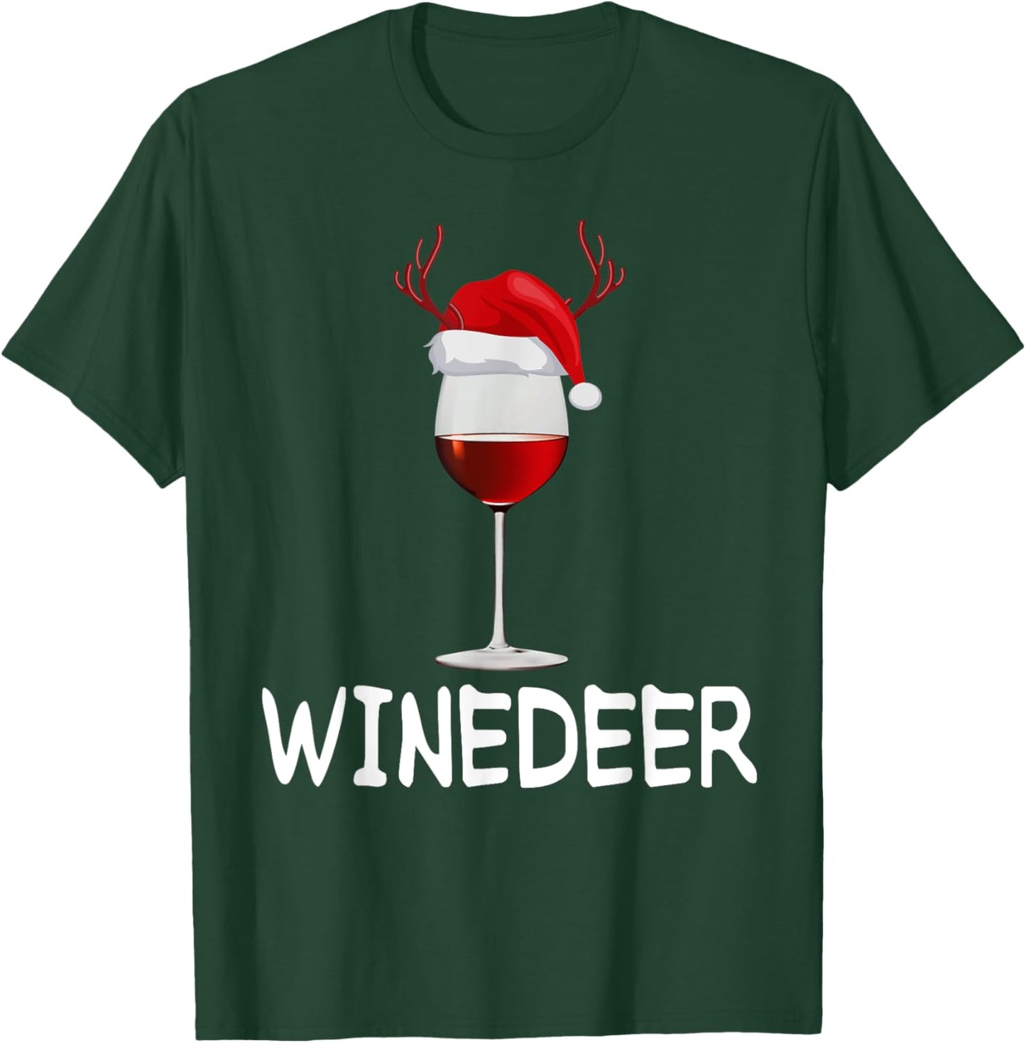 WineDeer ReinBeer Funny Wine Beer Christmas Couples Matching T-Shirt - T-Shirt | Forest