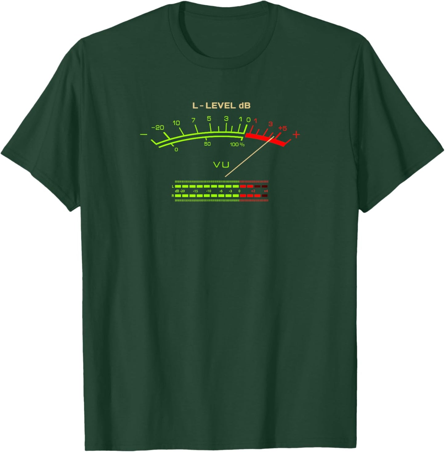 Retro VU Meter Vintage Hi-Fi Audio Stereo Music Sound T-Shirt - T-Shirt | Forest