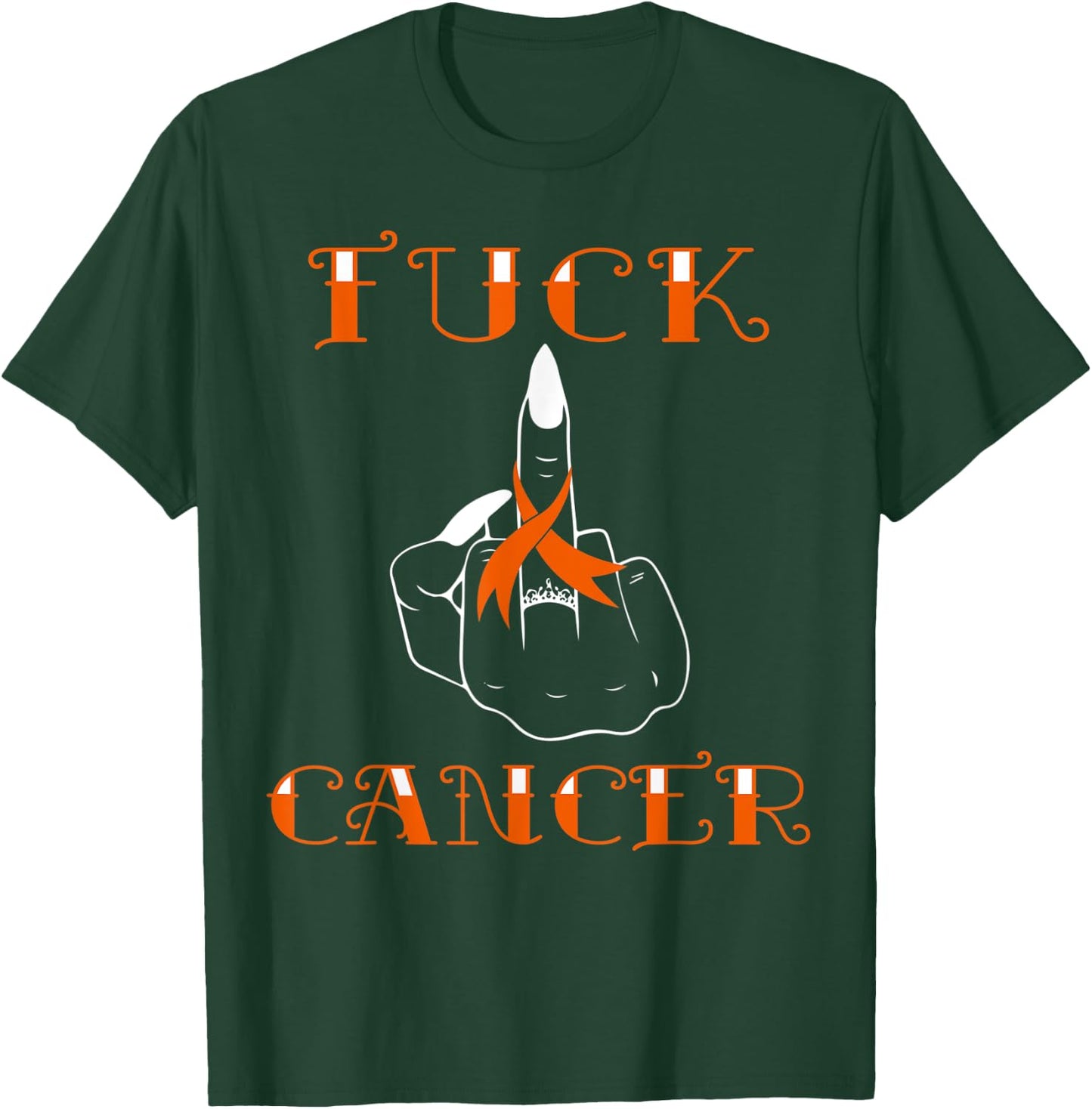 Fuck Cancer Tattoos Survivor Orange Ribbon Leukemia Cancer T-Shirt - T-Shirt | Forest