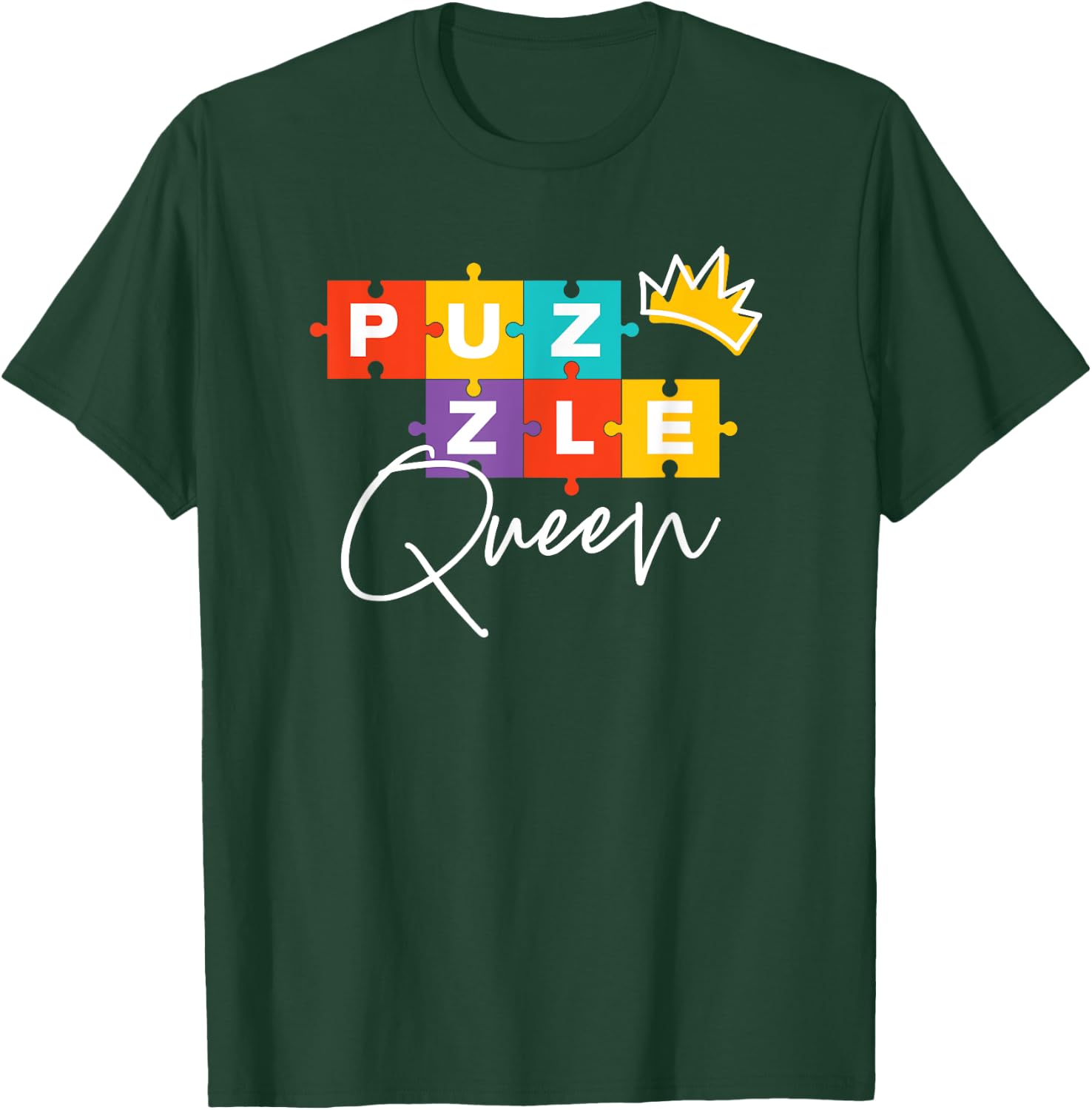 Funny Puzzle Queen Jigsaw Puzzle Lovers Dissectologist T-Shirt - T-Shirt | Forest