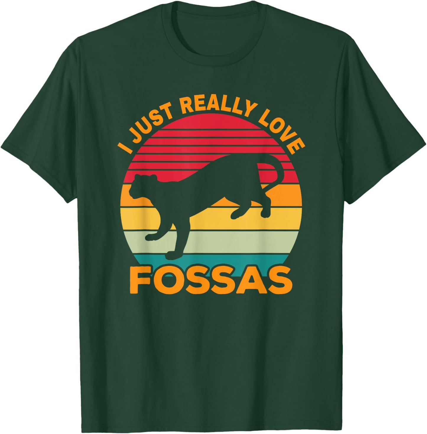 Fossa Retro Vintage | Cute Carnivore Saying | Madagascar Cat Men Women T-Shirt - T-Shirt | Forest