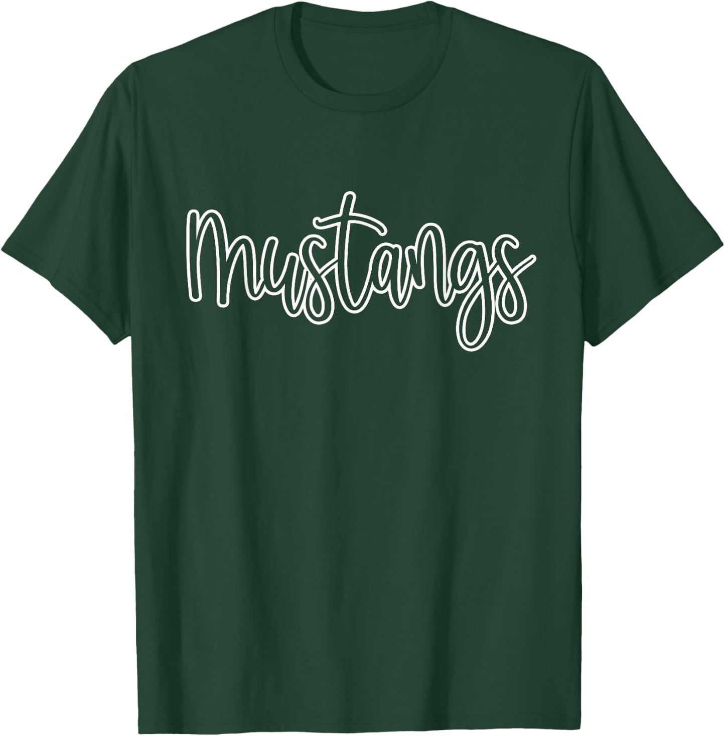 Mustangs Mascot School Sports Fan Team Spirit T-Shirt - T-Shirt | Forest