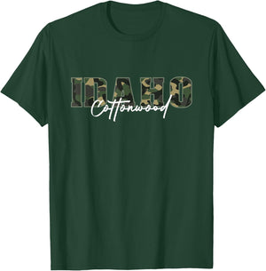 Cottonwood Idaho Camo Novelty Graphic Souvenir T-Shirt - T-Shirt | Forest