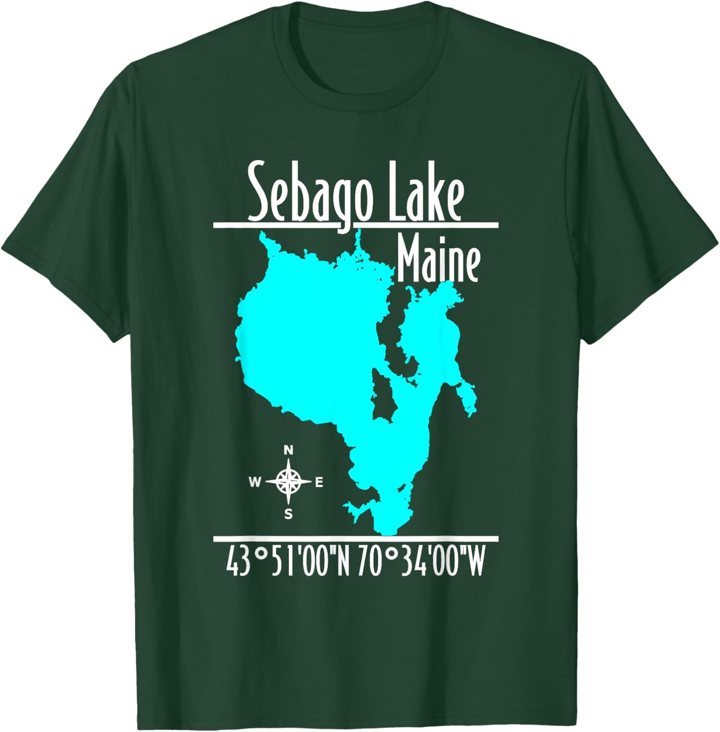 Modern Sebago Lake, Maine T-Shirt - T-Shirt | Forest