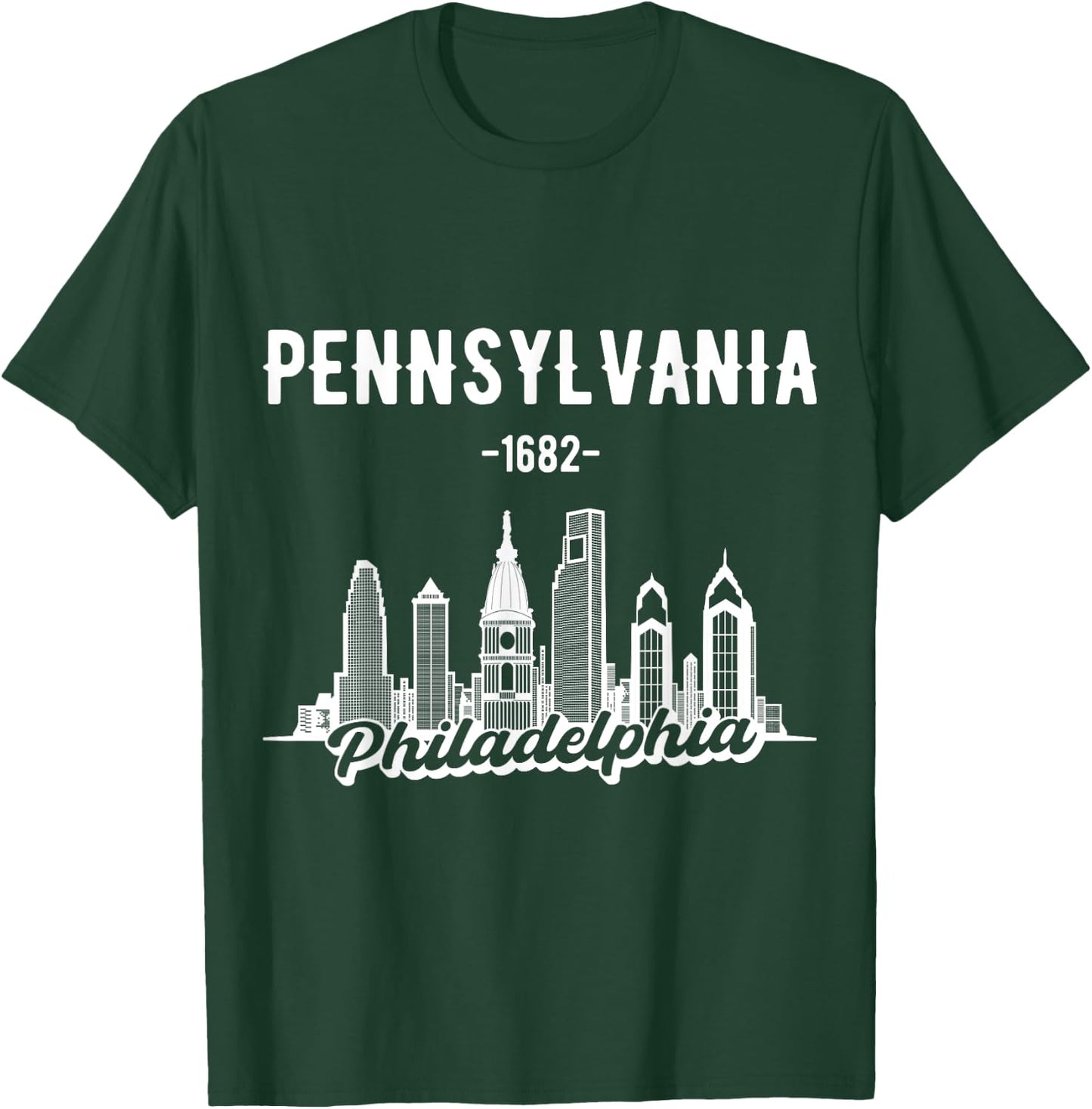 Philadelphia Pennsylvania Skyline T-Shirt - T-Shirt | Forest
