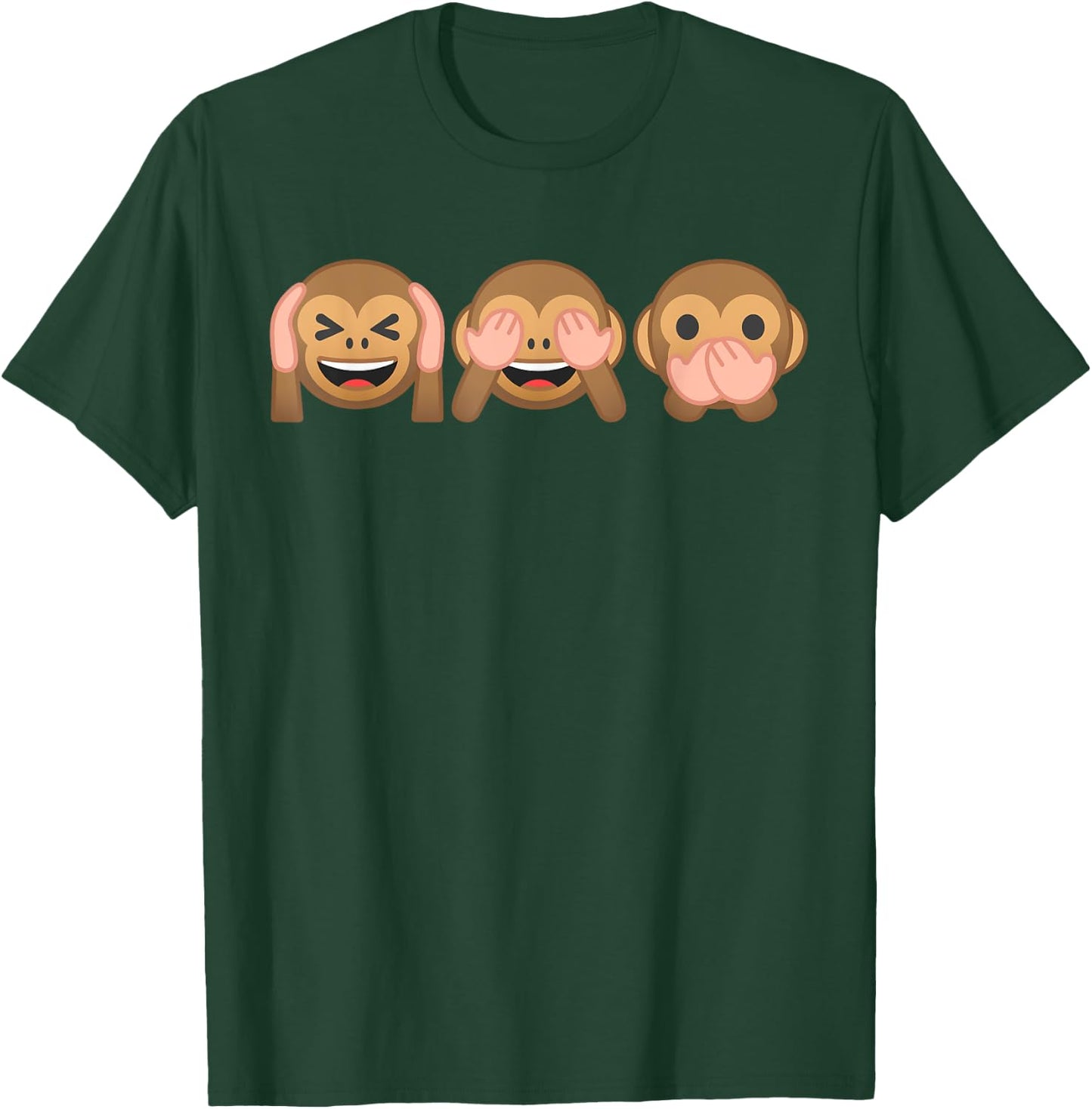 See No Evil Hear No Evil Speak No Evil Monkey T-Shirt - T-Shirt | Forest