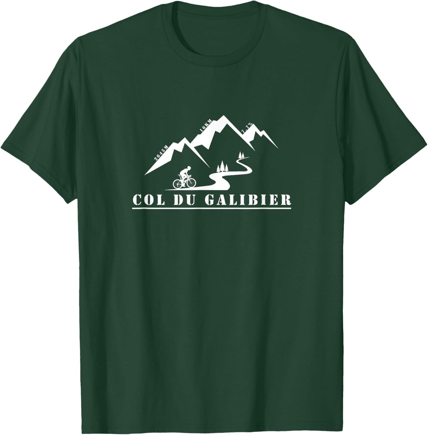 Col du Galibier, bicycle, France, Alps, cycling T-Shirt - T-Shirt | Forest