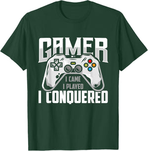 Gamer I Played I Conquered PC Apparel For Console Gaming T-Shirt - T-Shirt | Forest