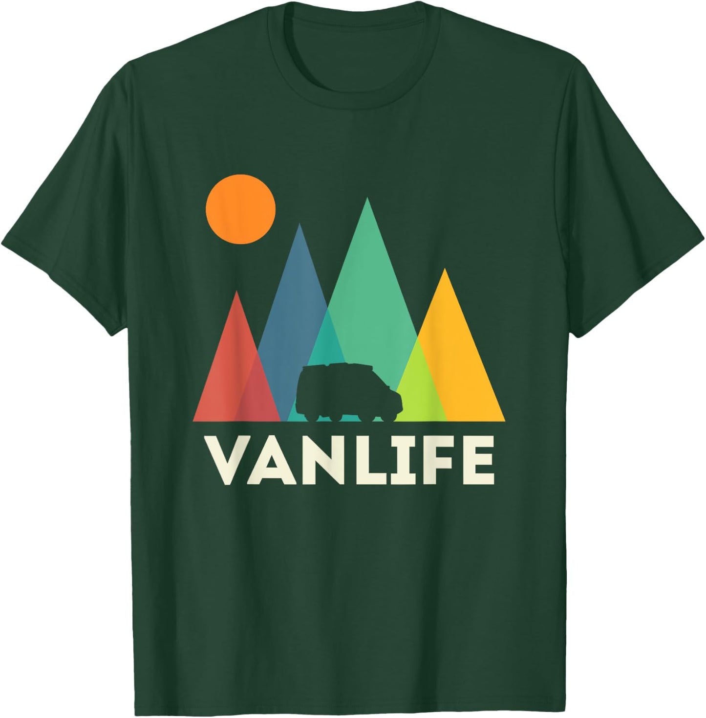 Retro Vintage Van Life Vanlife Camper Camping sunset T-Shirt - T-Shirt | Forest