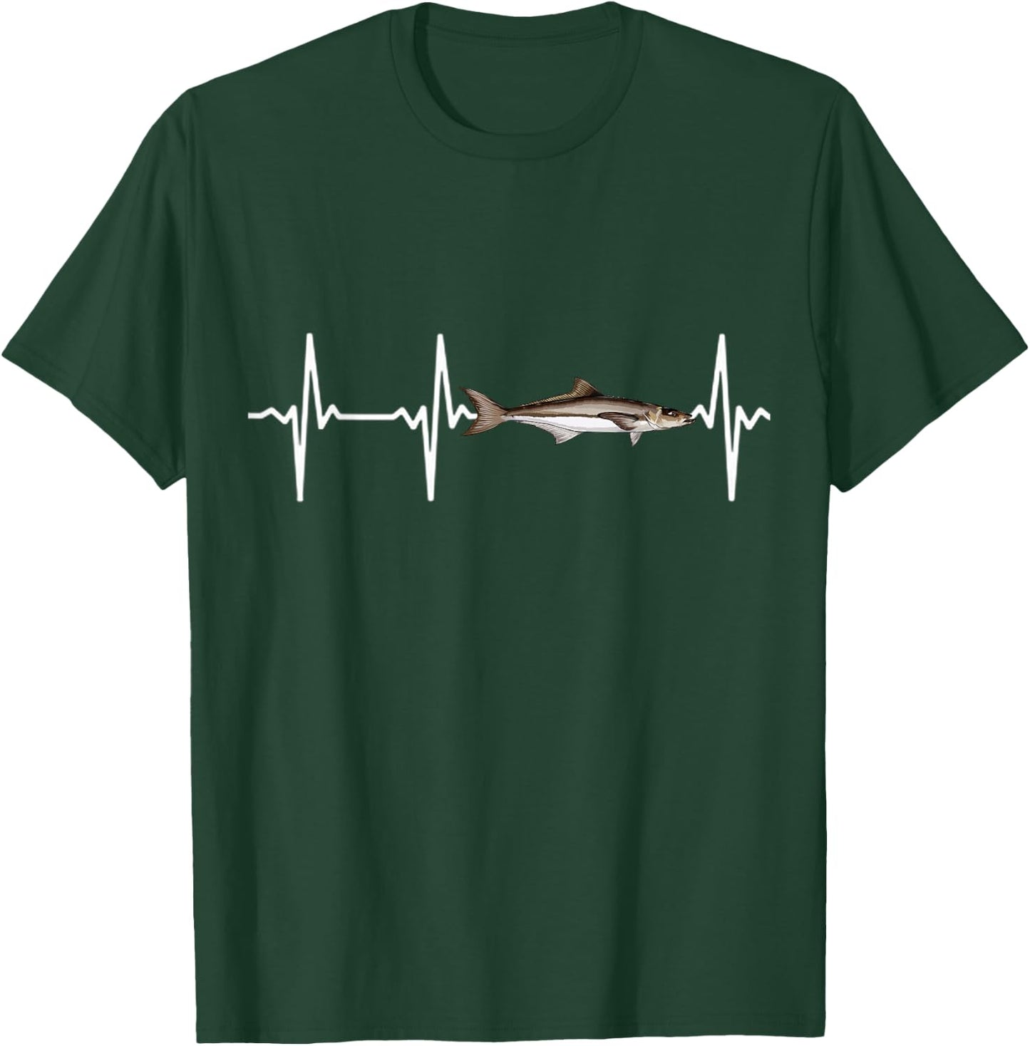 Cobia Heartbeat For Saltwater Fish Fishing Lovers T-Shirt - T-Shirt | Forest