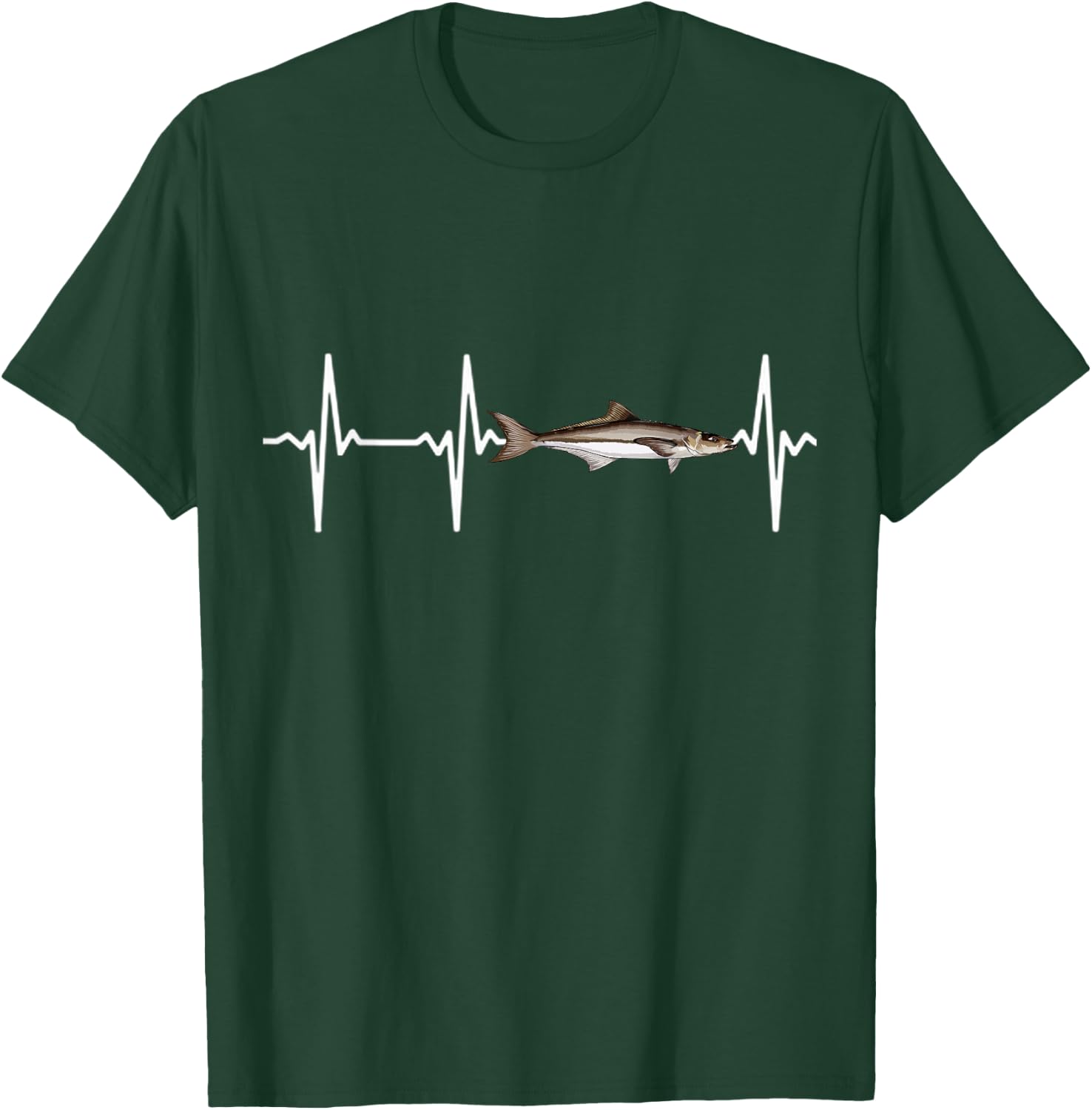 Cobia Heartbeat For Saltwater Fish Fishing Lovers T-Shirt - T-Shirt | Forest