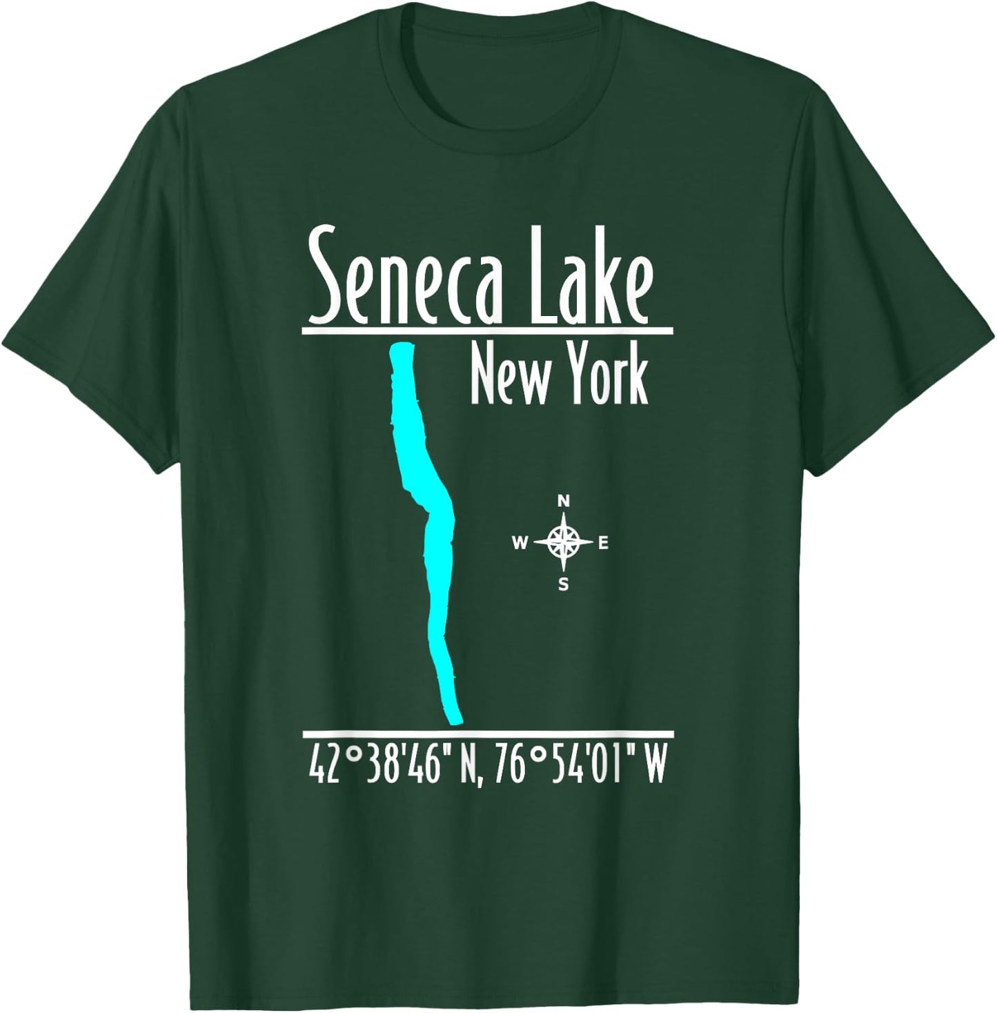 Modern Seneca Lake, New York T-Shirt - T-Shirt | Forest