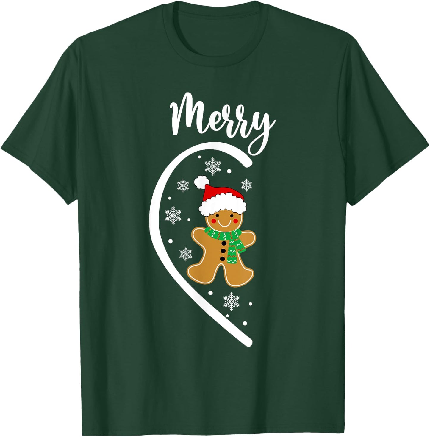 Merry Christmas Gingerbread Couple Christmas Pajama Matching T-Shirt - T-Shirt | Forest