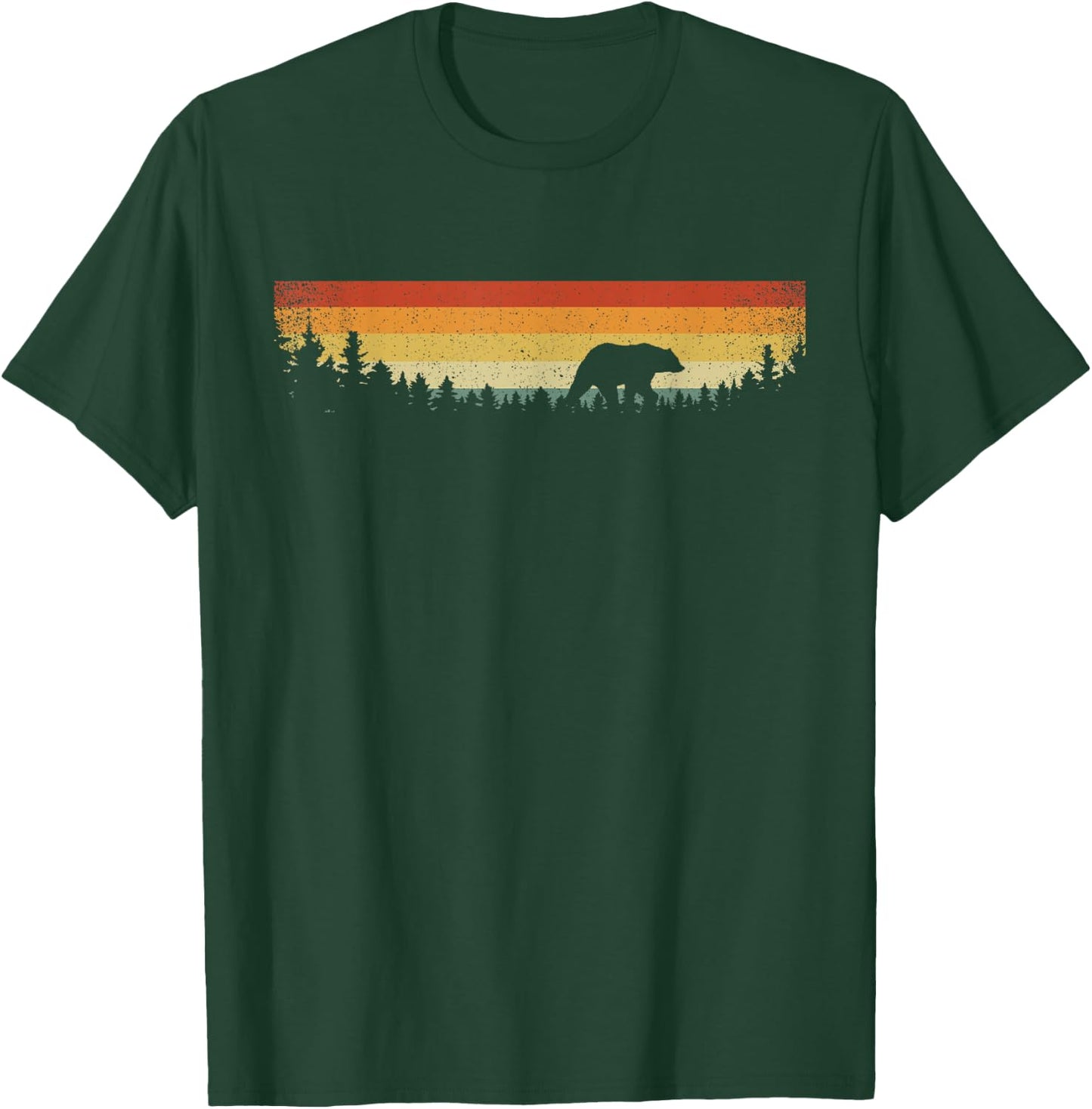 Vintage Nature Wildlife Animal Bear Trees Outdoor Forest T-Shirt - T-Shirt | Forest