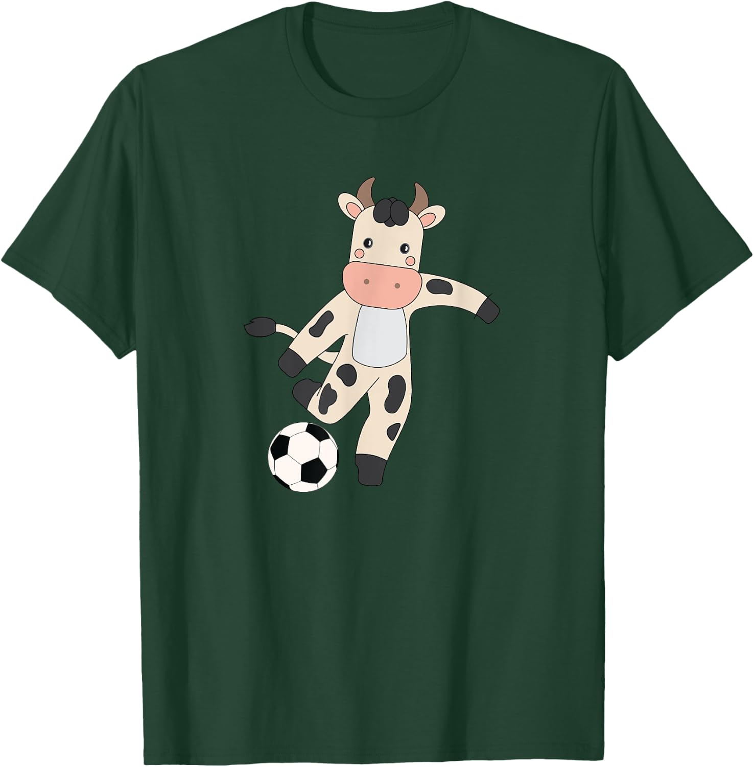 Cow Soccer Player Hobby Ball Sports T-Shirt - T-Shirt | Forest
