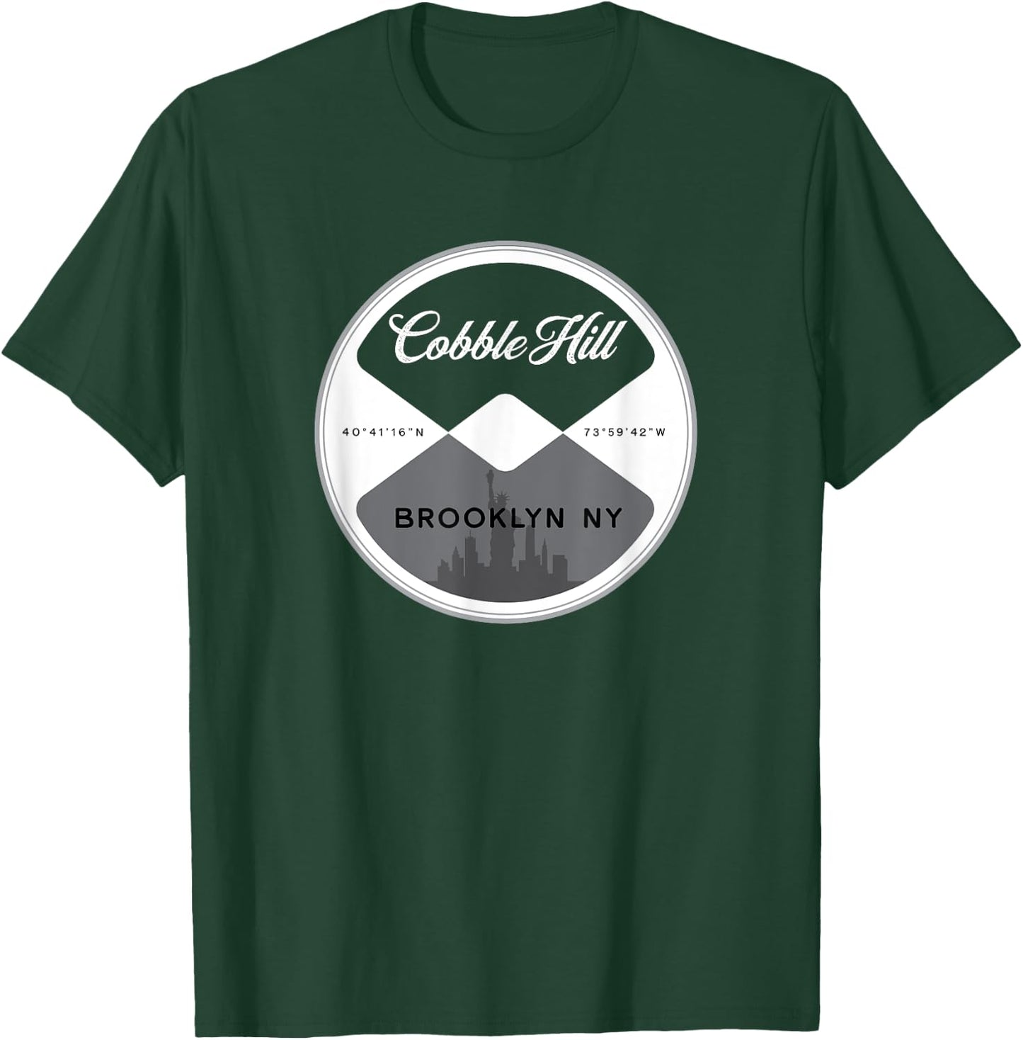Cobble Hill Brooklyn New York City NYC Circle Graphic T-Shirt - T-Shirt | Forest