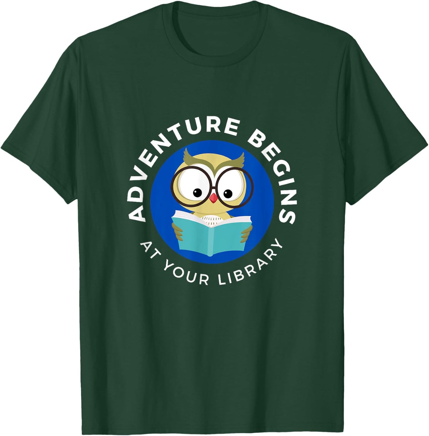 Adventure Begins Here Summer Reading 2024- Owl reading T-Shirt - T-Shirt | Forest
