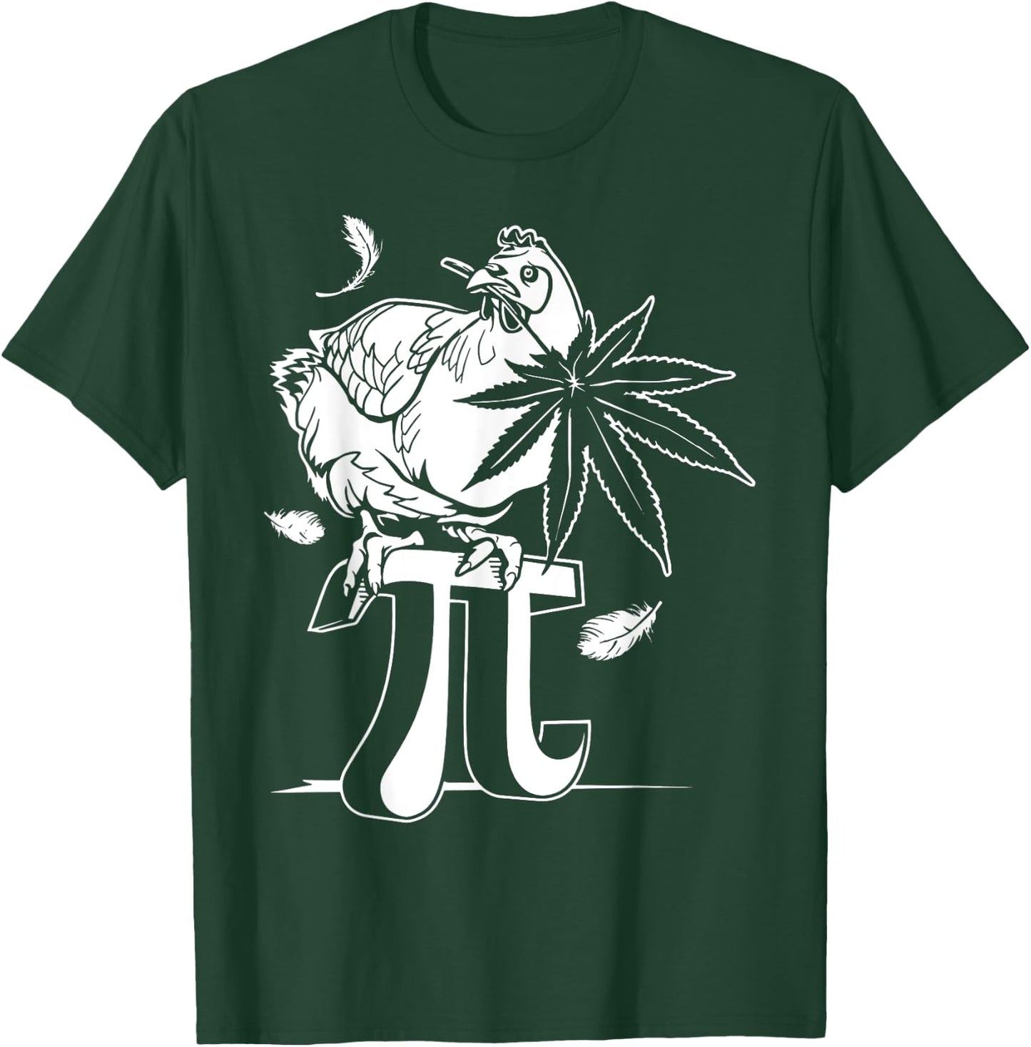 Chicken Pot Pie Pi Leaf Marijuana Cannabis Stoner 420 Weed T-Shirt - T-Shirt | Forest