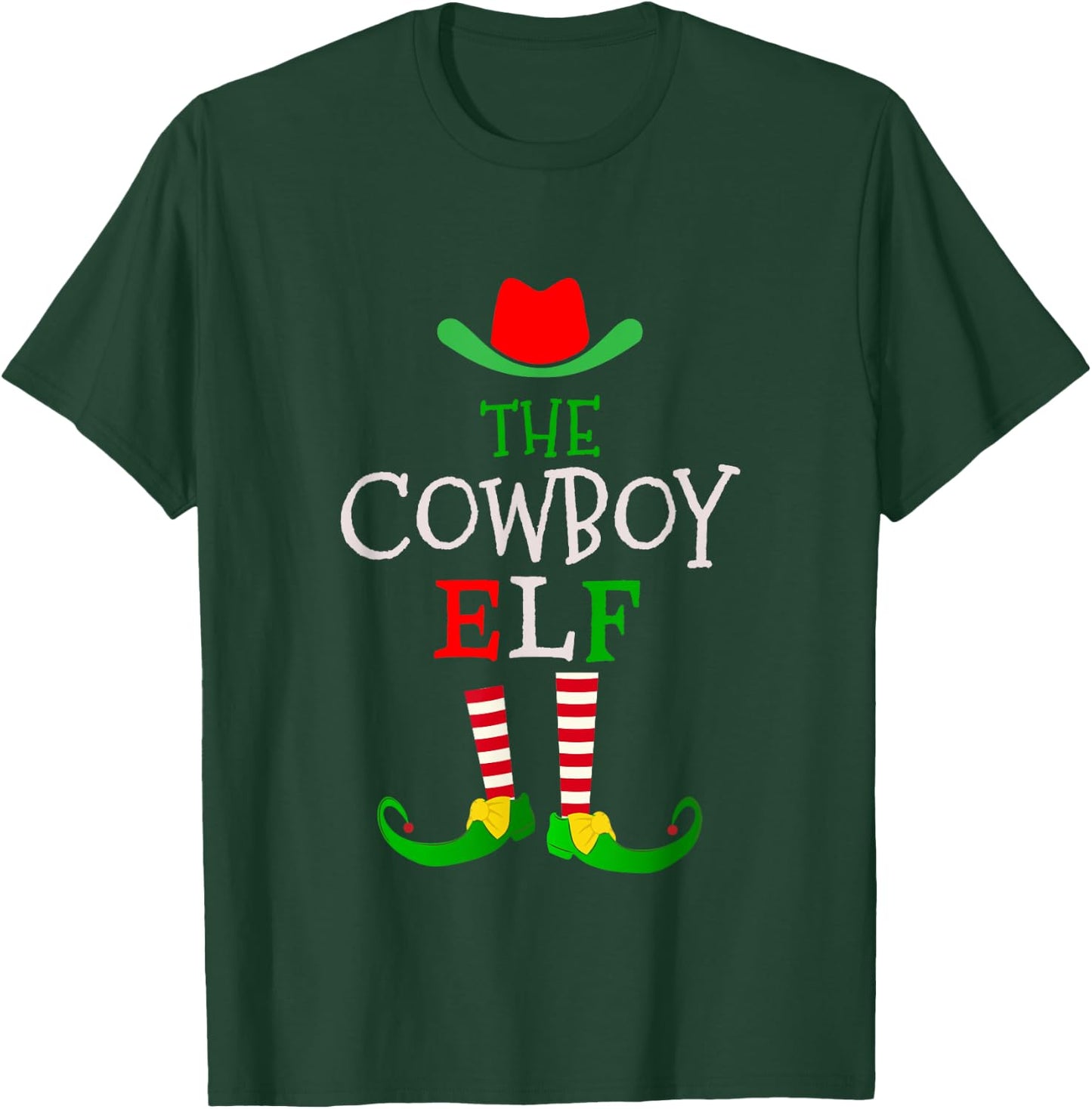 Christmas Matching Outfits for Holiday Party The Cowboy Elf T-Shirt - T-Shirt | Forest