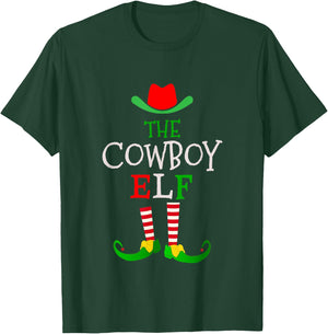 Christmas Matching Outfits for Holiday Party The Cowboy Elf T-Shirt - T-Shirt | Forest