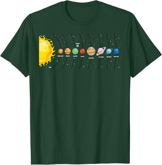 Solar System Galaxy Solar System Graphic Astronomy T-Shirt - T-Shirt | Forest