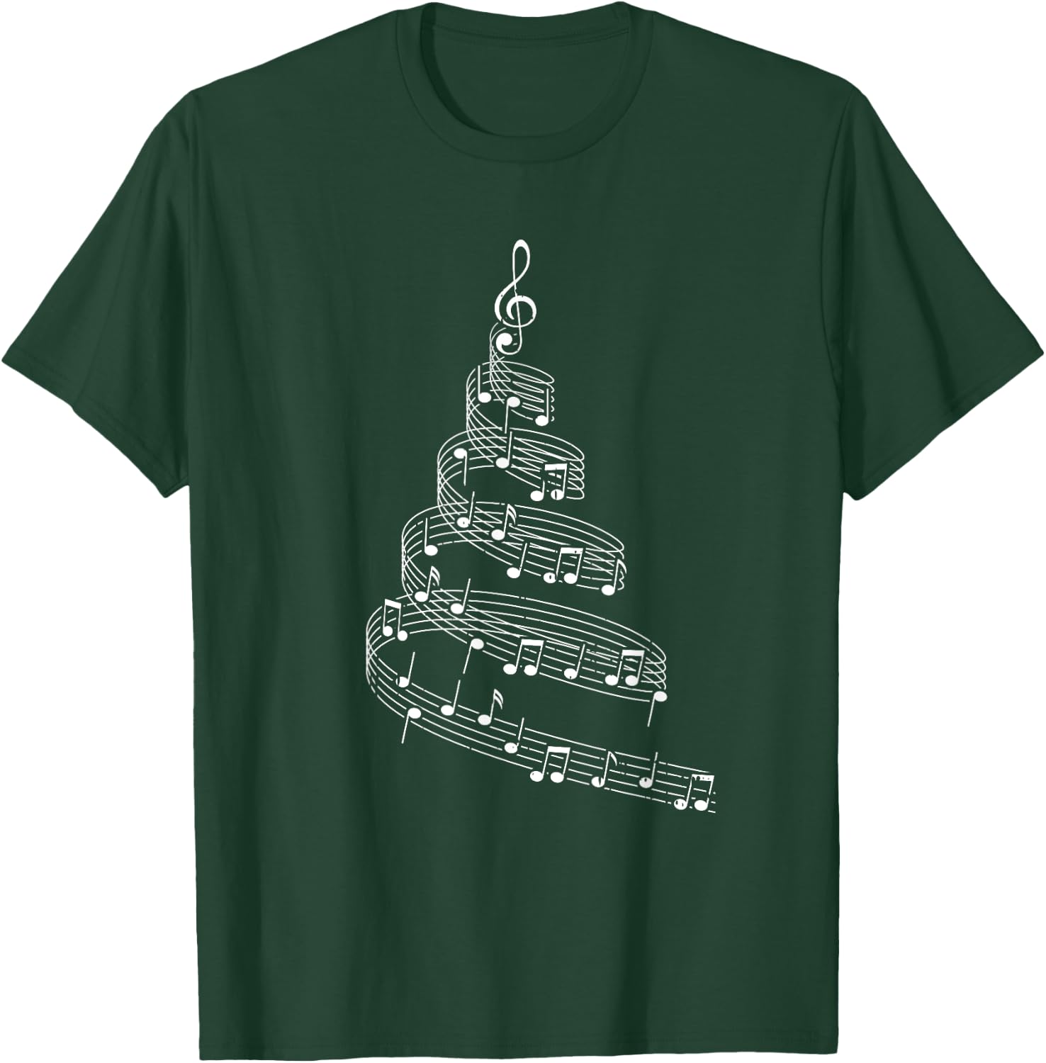 Music Note Christmas Tree X-mas Pajama Musician T-Shirt - T-Shirt | Forest