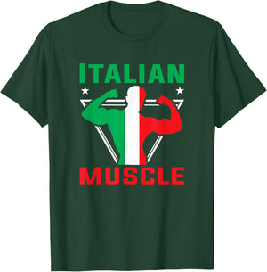 Italian Muscle Funny Italian Heritage Workout Gift T-Shirt - T-Shirt | Forest