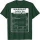 WARRANT OFFICER Nutrition Facts Sarcastic T-Shirt - T-Shirt | Forest