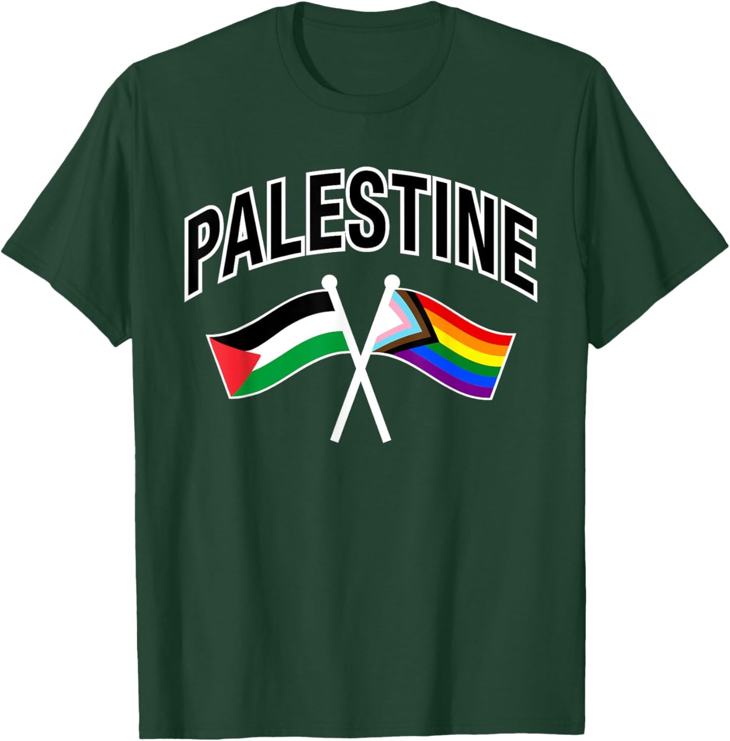 Palestine & Rainbow Pride Flag Proud Palestinian T-Shirt - T-Shirt | Forest