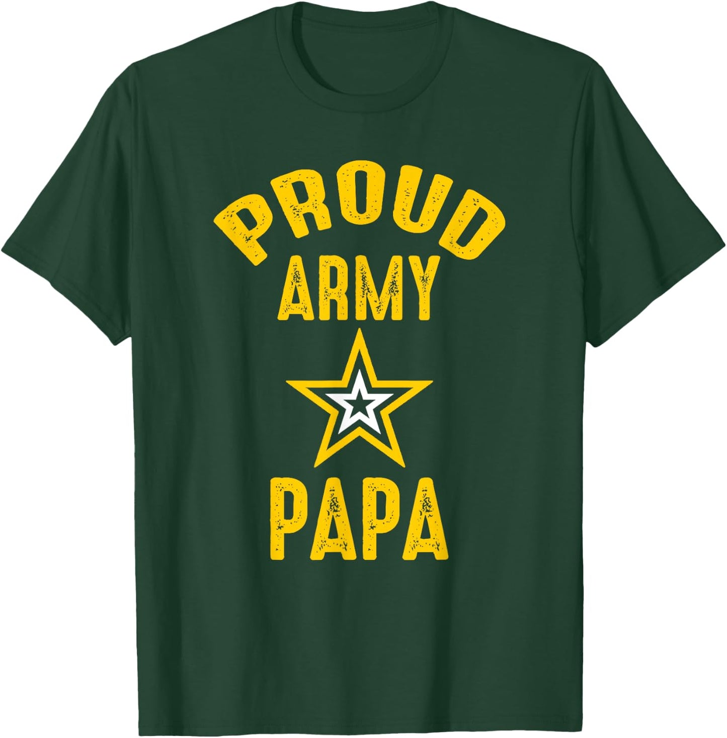 Vintage Proud Army PAPA Veterans Family Reunion Match T-Shirt - T-Shirt | Forest