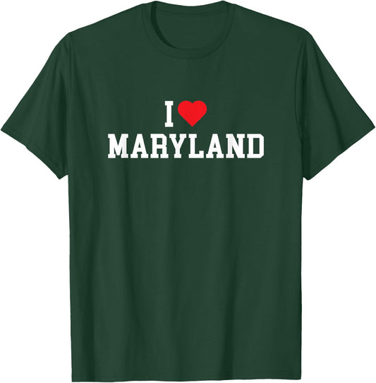 Maryland - I Love Maryland - Throwback Design - Classic T-Shirt - T-Shirt | Forest
