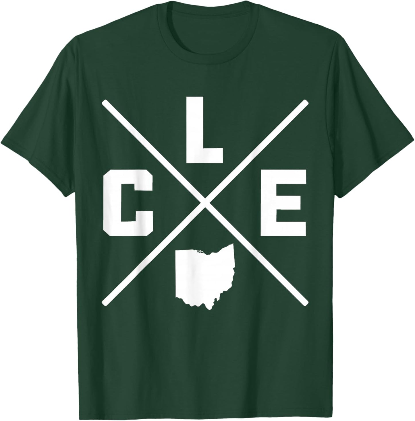 Cleveland Ohio CLE State Map Vintage Pride T-Shirt - T-Shirt | Forest
