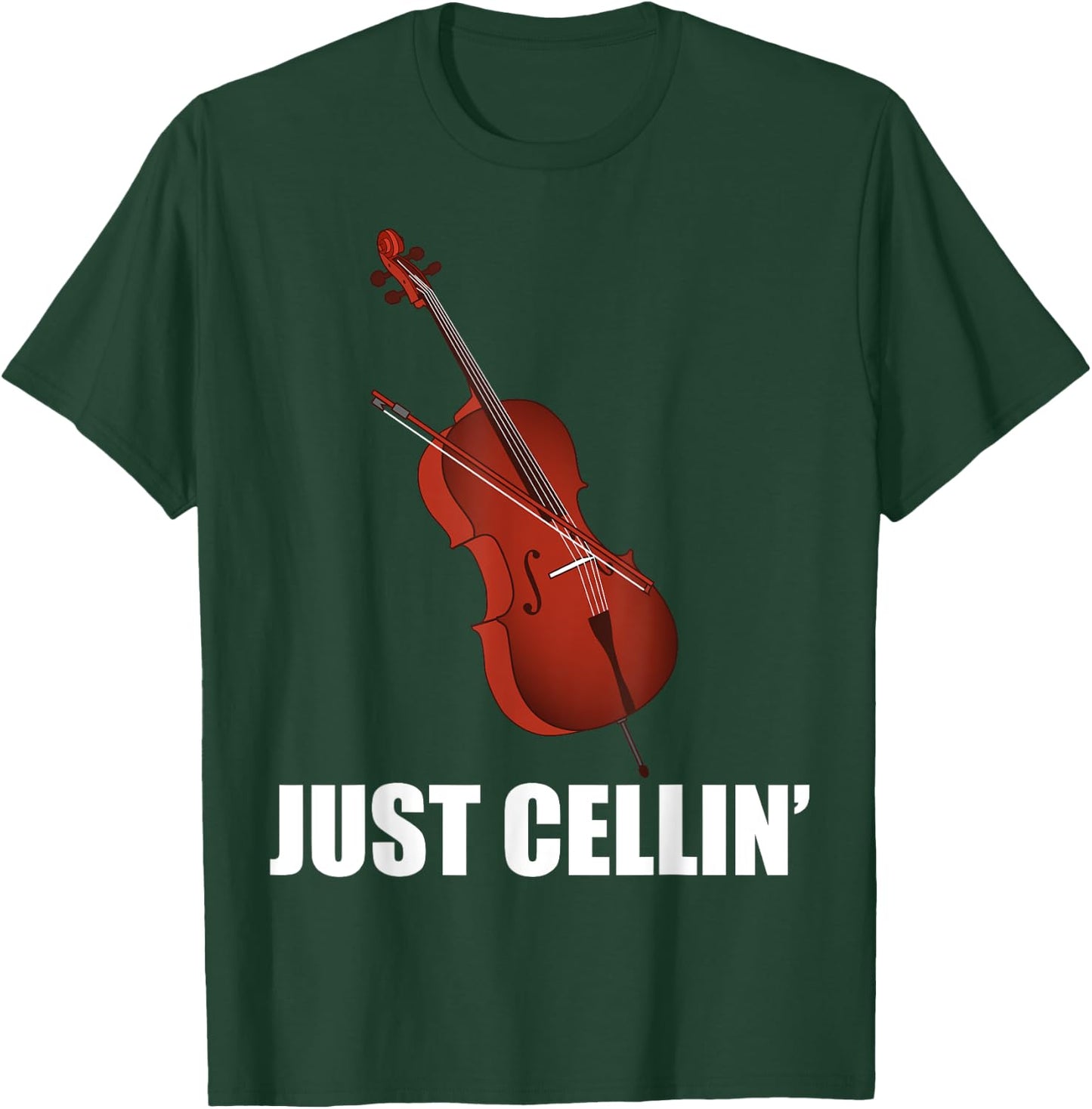 Funny Cello Designs Women Music Fan Lover Musicians T-Shirt - T-Shirt | Forest