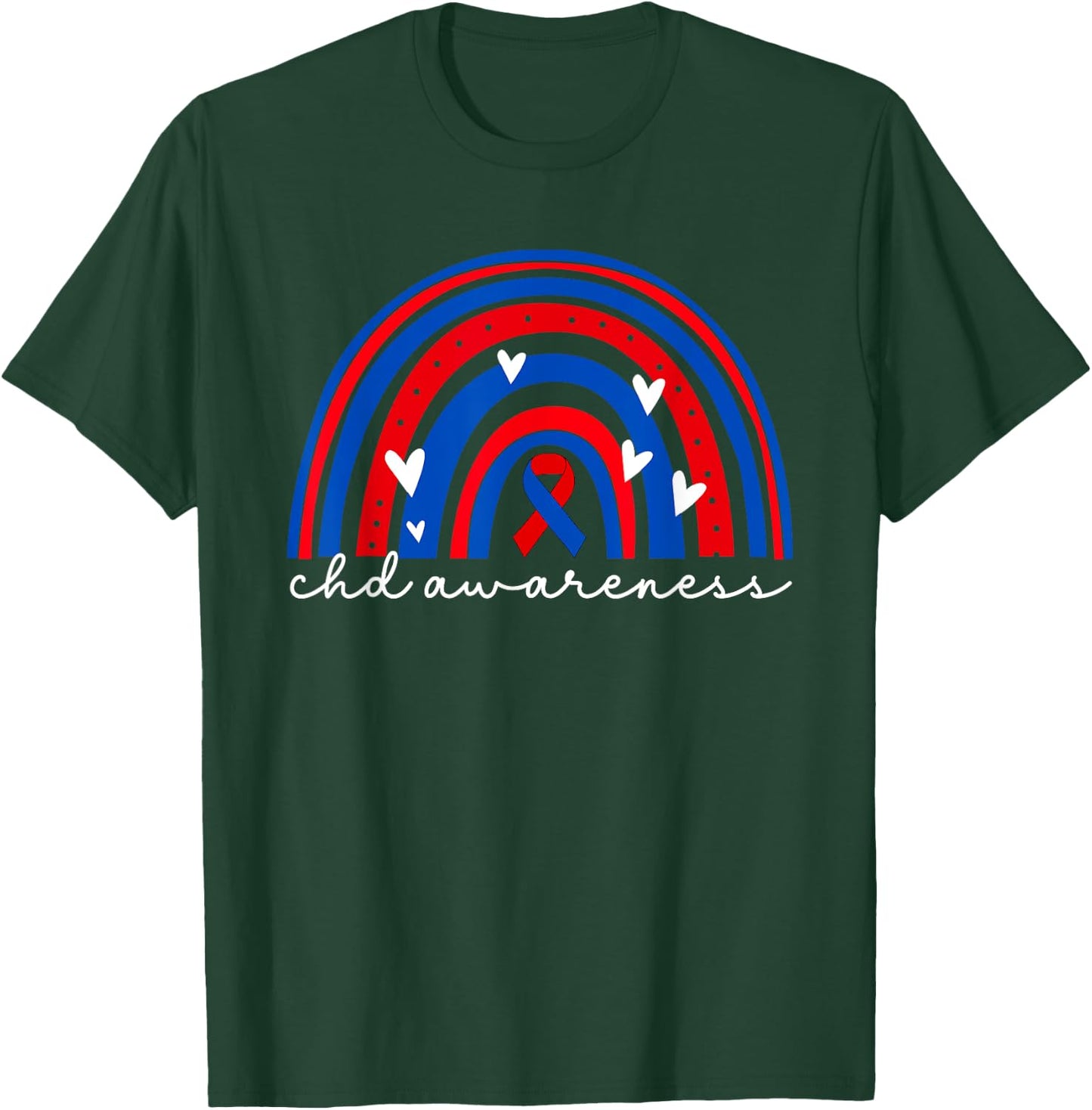CHD Congenital Heart Defect Awareness Month Wear Red For CHD T-Shirt - T-Shirt | Forest