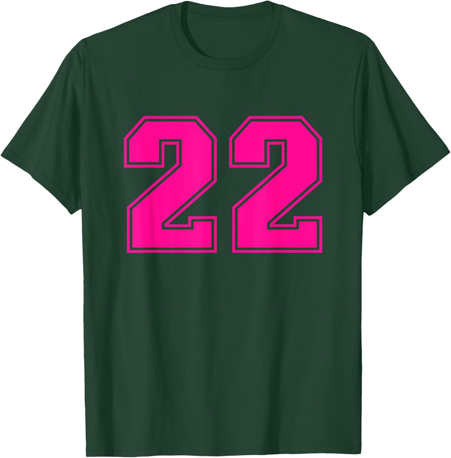 Number #22 Sport Pink Varsity Number T-Shirt - T-Shirt | Forest