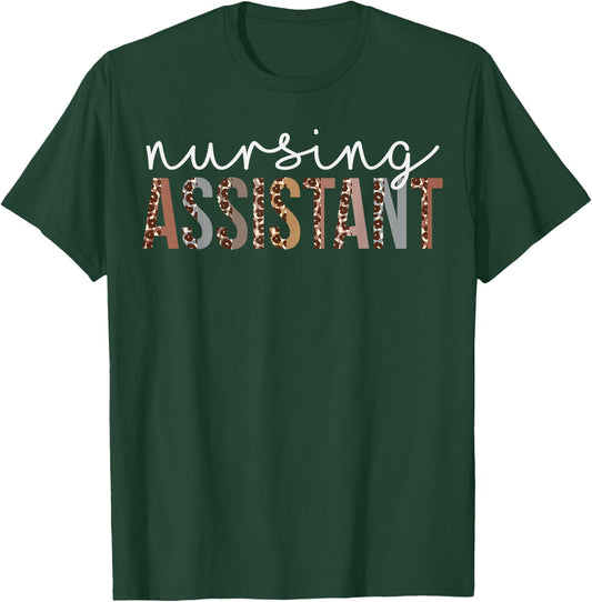Leopard Nursing Assistant Appreciation healthcare workers T-Shirt - T-Shirt | Forest