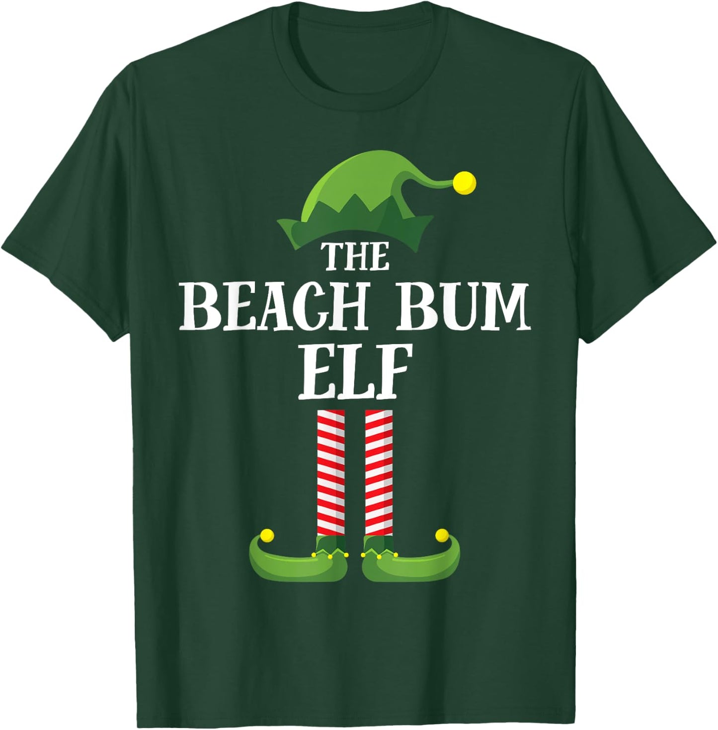 Beach Bum Elf Matching Family Group Christmas Funny Elf Men Women Kids T-Shirt - T-Shirt | Forest