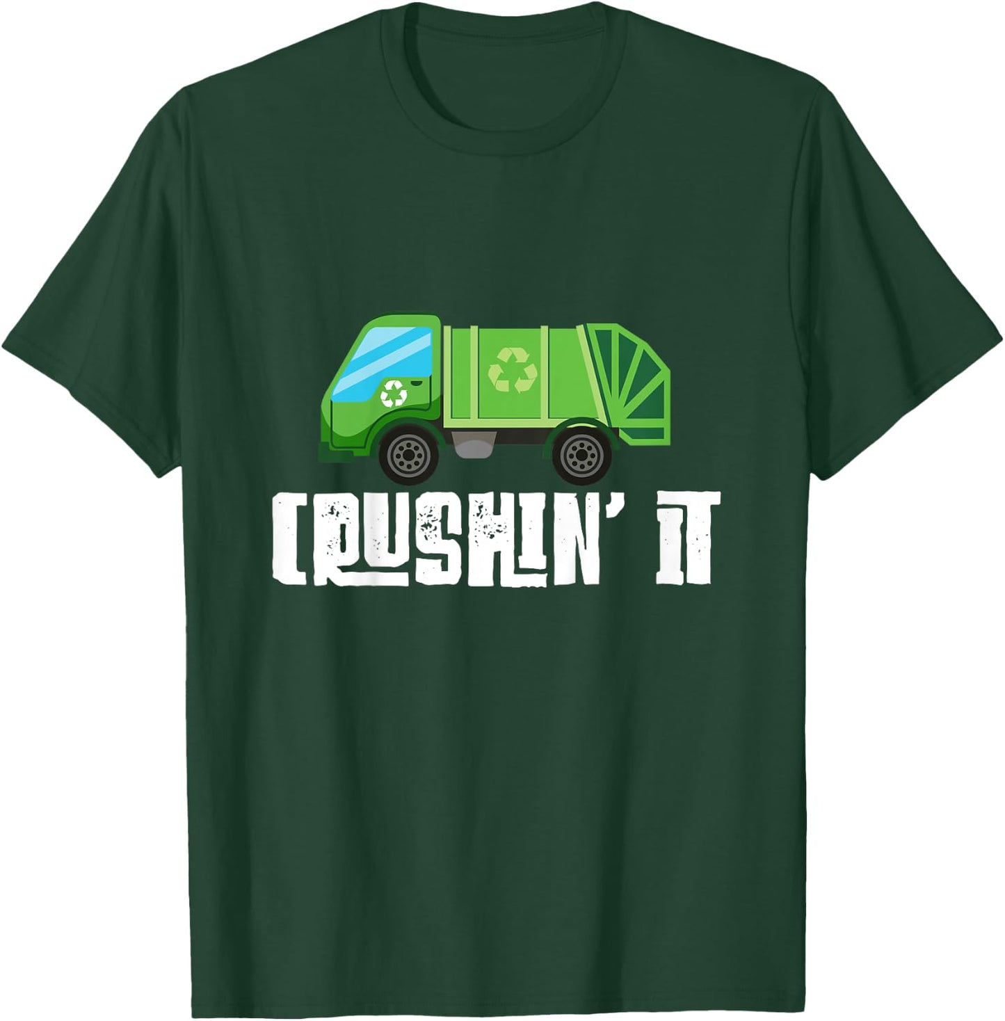 Kids Garbage Truck Crushin' It Kids Toddler Garbage Day T-Shirt - T-Shirt | Forest