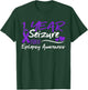 1 Year Seizure Free Epilepsy Awareness Month Purple Ribbon T-Shirt - T-Shirt | Forest