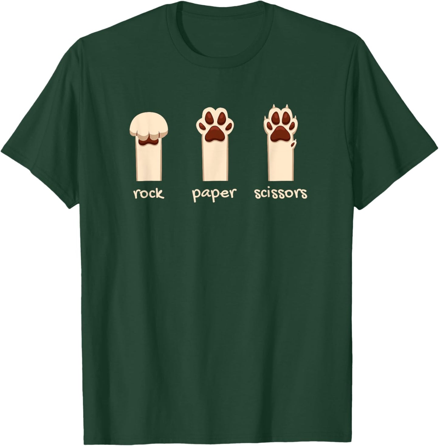 Funny Dog Rock Paper Scissors Hilarious Cute Dog Paws Girls Kids T-Shirt - T-Shirt | Forest