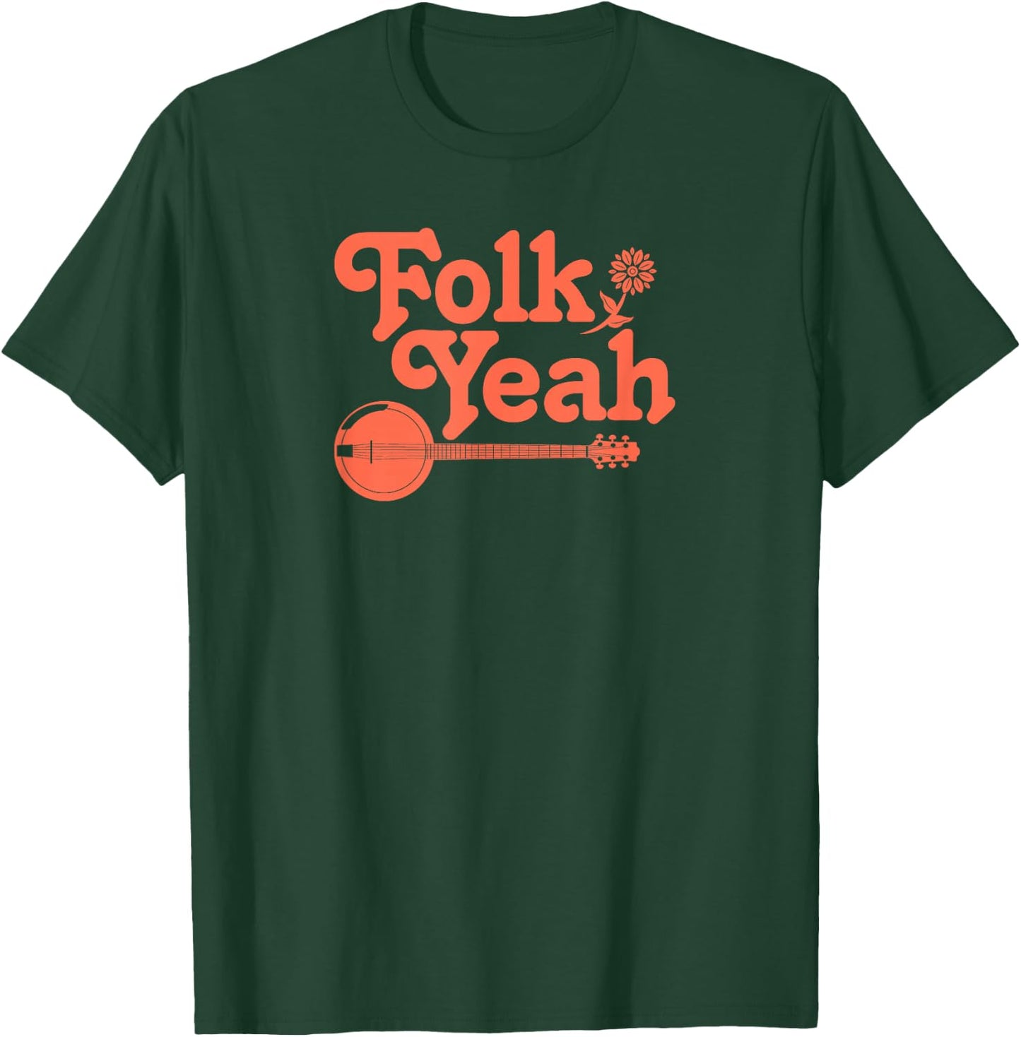 Folk Yeah Vintage Retro Folk Music Hippie T-Shirt - T-Shirt | Forest