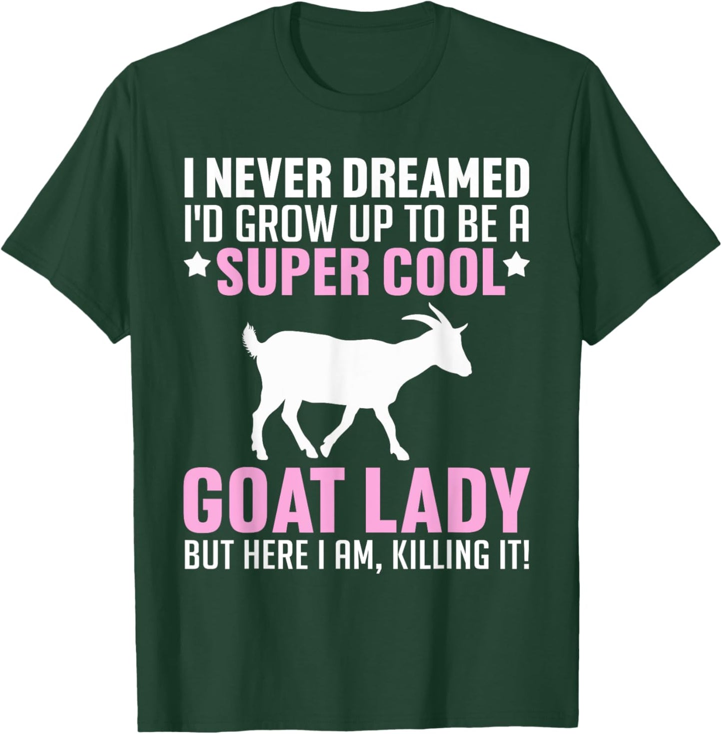 Cool Goat Design Girls Farmer Farming Goat Lover T-Shirt - T-Shirt | Forest