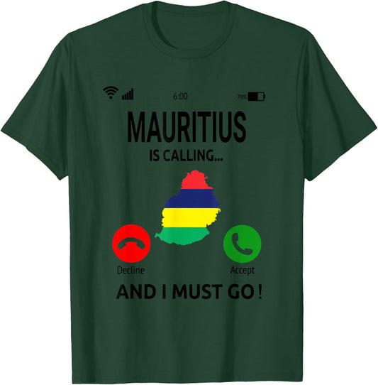 Mauritius Is Calling Indian Ocean Island Vacation Travel T-Shirt - T-Shirt | Forest
